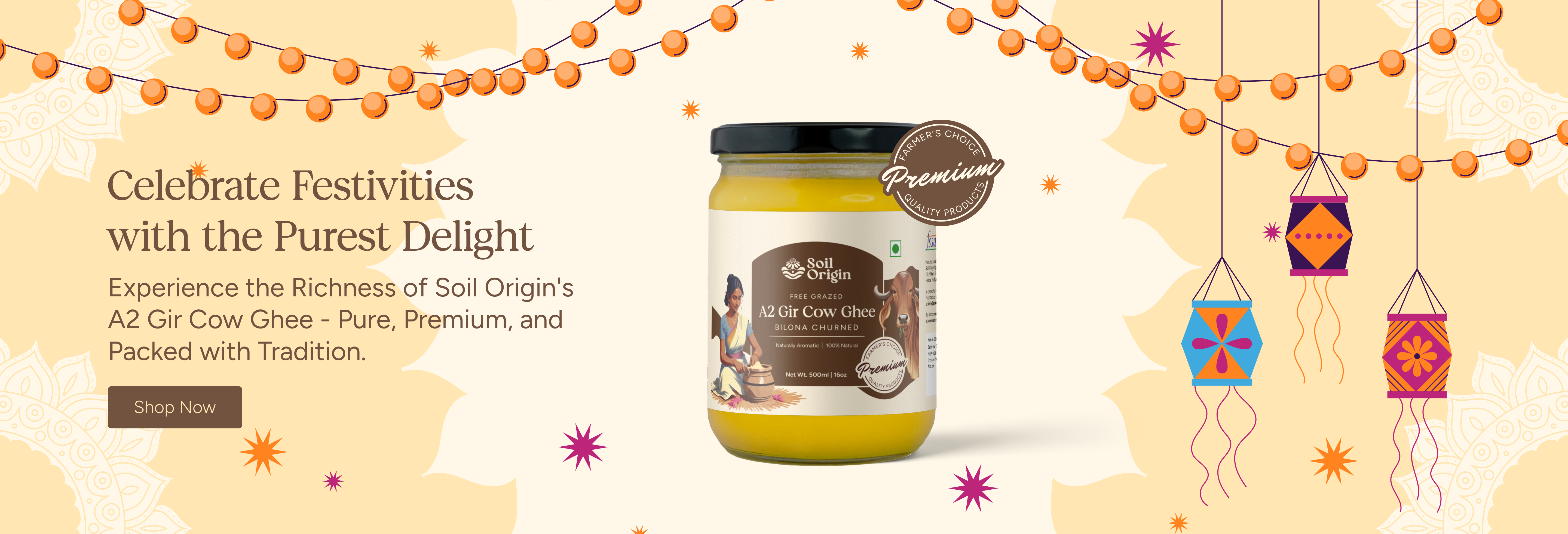 Soil Origin A2 Gir Cow Ghee Jar